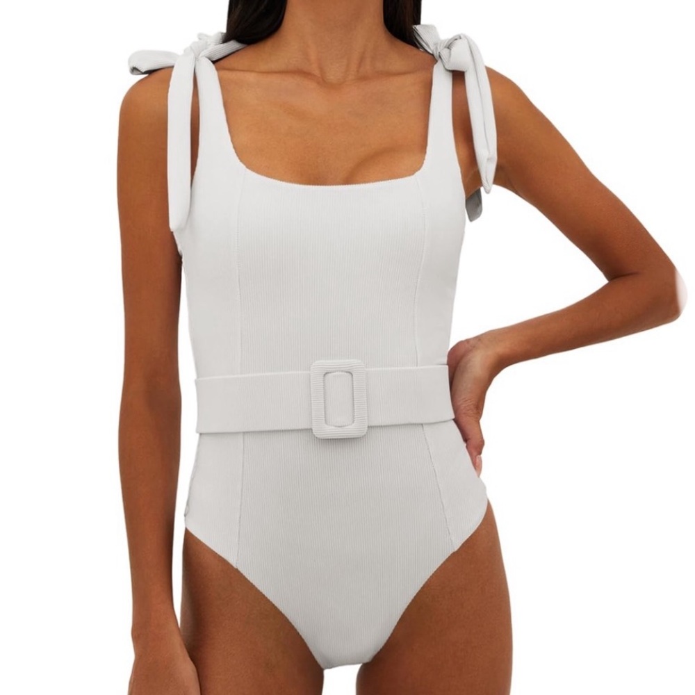 Saodimallsu Women’s One Piece White Swimsuit